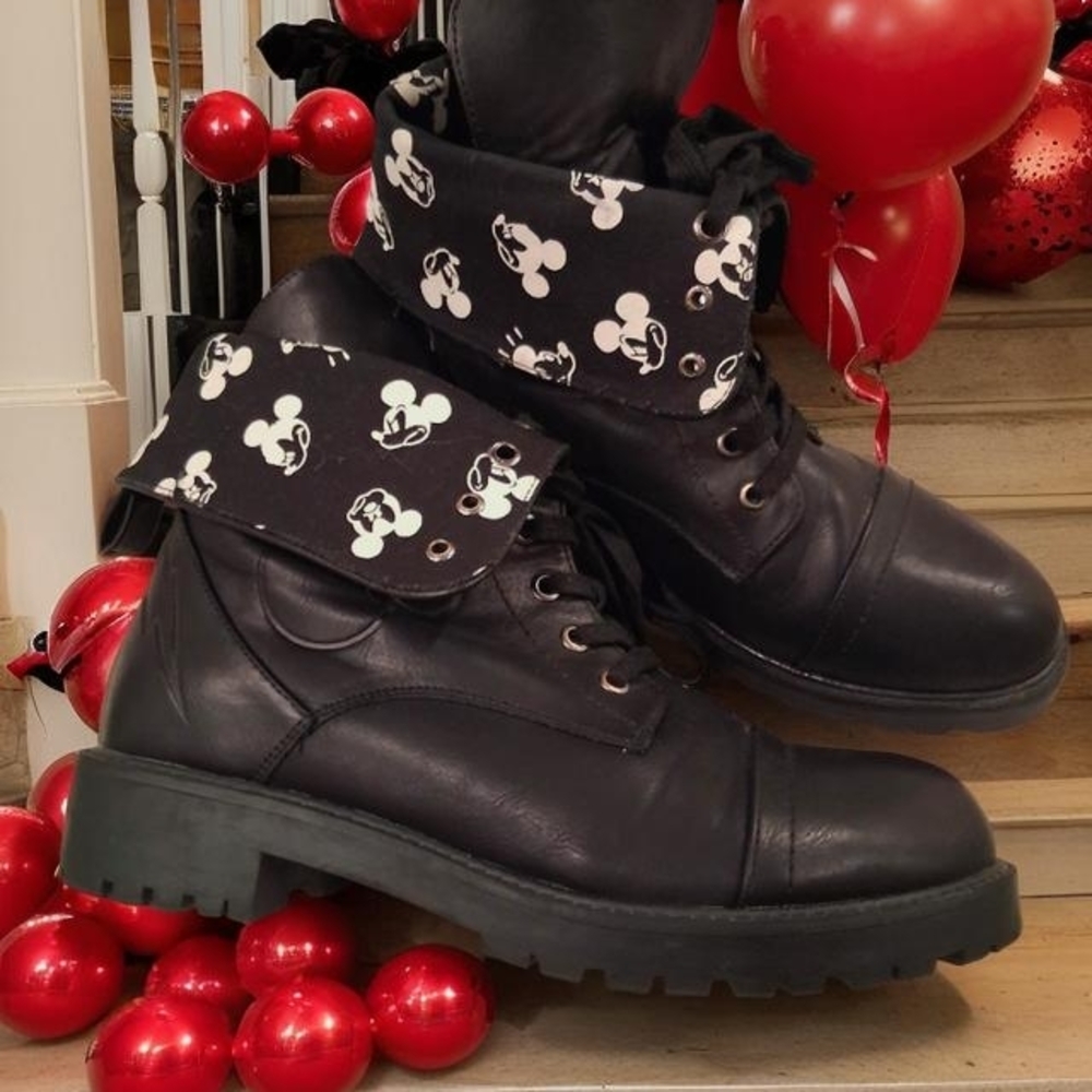 Disney Black Boots with Mickey Mouse Design